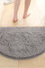 Feblilac Semi-Circular Solid Chenille Non-Slip Microfiber Shag Bathroom Rug Mat