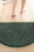 Feblilac Semi-Circular Solid Chenille Non-Slip Microfiber Shag Bathroom Rug Mat