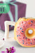 Ceramic Donut Mug - Delicious Pink Glaze Doughnut with Sprinkles - Funny "MMM... Donuts!" Quote - Best Cup for Coffee, Tea, Hot Chocolate and More - Large 14 Oz - Funny Coffee Mug Gift - Pink