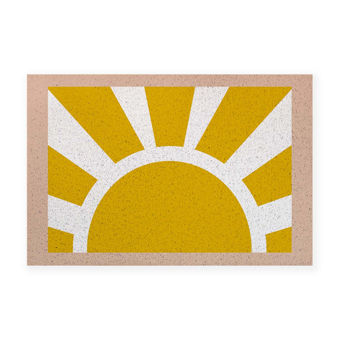 Feblilac Yellow Sun Pink Edge PVC Coil Door Mat