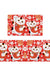 Feblilac Red Background White Sakura Lucky Cat PVC Leather Kitchen Mat
