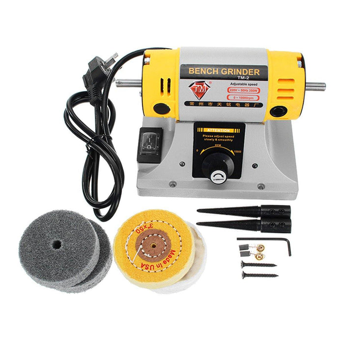 220V Adjustable Speed Mini Polishing Machine For Dental Jewelry Motor Lathe Bench Grinder Kit