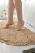 Feblilac Semi-Circular Solid Chenille Non-Slip Microfiber Shag Bathroom Rug Mat