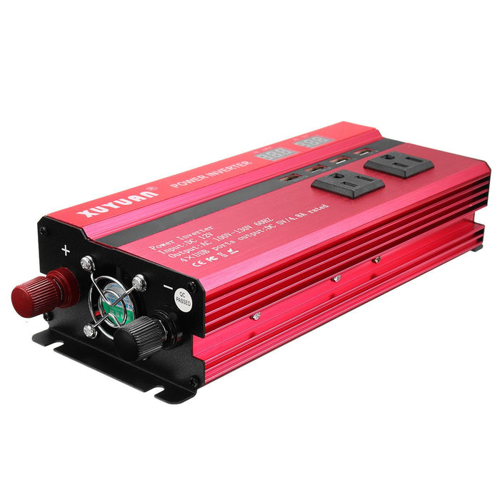 4000W 12V/24V DC to 110V/220V AC Solar Power Inverter LED Modified Sine Wave Converter