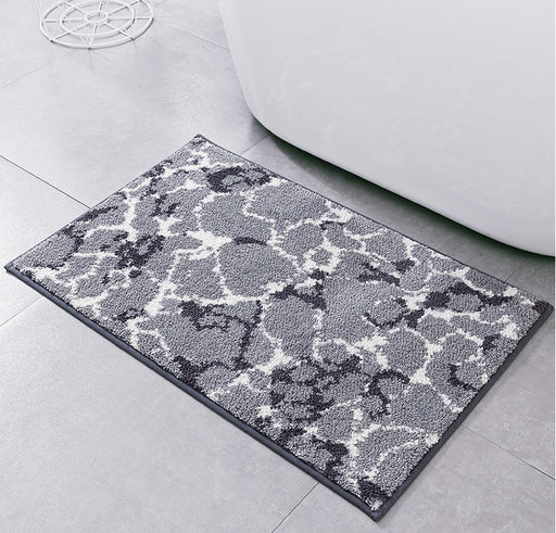 Feblilac Rhombus and Irregular Geometric Pattern Tufted Bath Mat