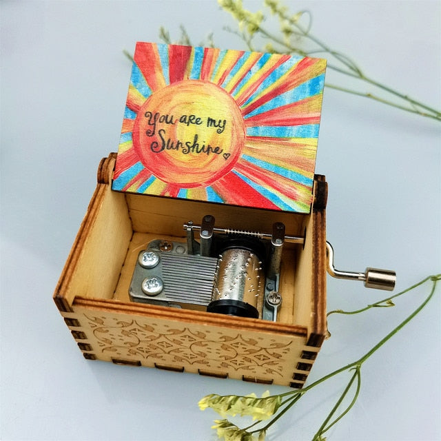 Wood Carving And Color Printing Music Box - Okeihouse