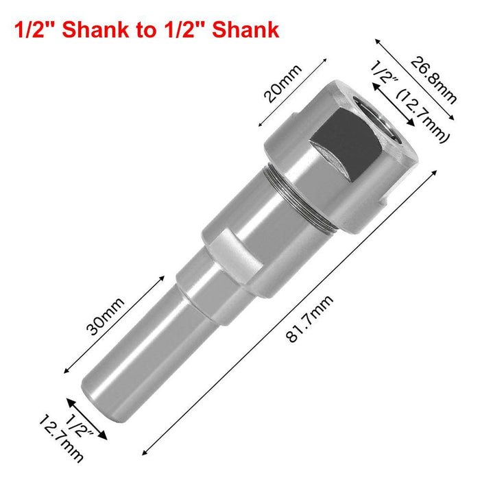 8mm 12mm 1/2 Inch Shank Router Bit Extension Rod Collet Engraving Machine Extension Milling Cutter for Wood