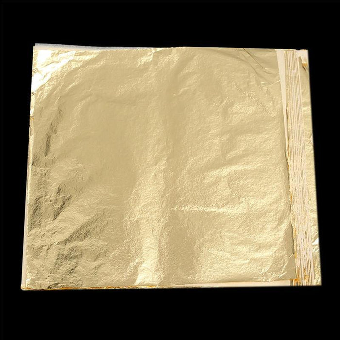 100Pcs Imitation Gold Foil Sheets Copper Leaf Sheets Transfer Leaf Sheets Gold Leaf Booklet 16cm×16c