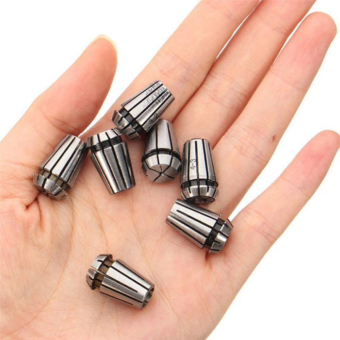 Drillpro 7Pcs ER11 1-7mm Spring Collets with ER11A 5mm Motor Shaft Holder Extension Rod