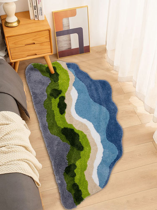 Feblilac Pretty Maldives Leaves Bedroom Mat, Moss and Lake Area Rug