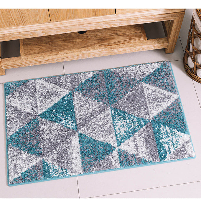 Feblilac Rhombus and Irregular Geometric Pattern Tufted Bath Mat