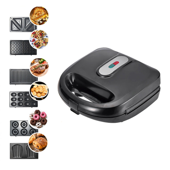 6-in-1 Waffle Maker EU Plug Sandwich Maker Grill Breakfast Maker Doughnut Cake Maker Compact Kitchen Dining Kitchen Accessories