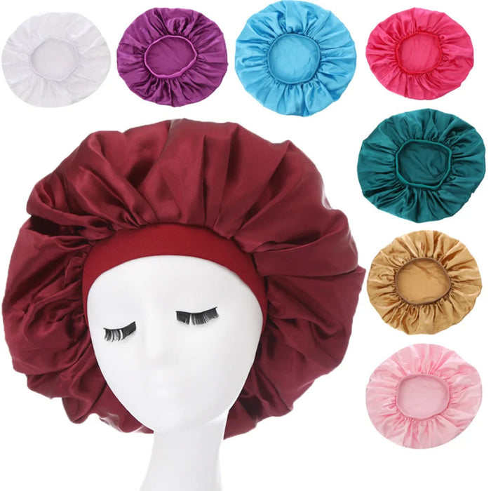 Extra Large Satin Bonnet Women Big Size Silk Bonnet Sleep Night Cap Bonnet Hat Bonnet Satin Cheveux Nuit Bonnets for Women