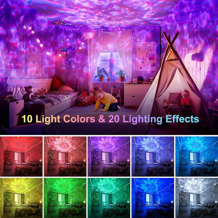 Galaxy Projector Galaxy Light, 4 in 1 LED Galaxy Projector 20 Lighting Effects Night Light Projector/ White Noise Star Projector Galaxy Light Bluetooth Music Speaker & Remote Control & Timer