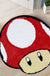 Cute Round Mushroom Bathroom Rug, Red White Mario Character Bath Mat