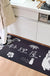 Cats Love Food Black and White Kitchen Mat