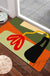 Feblilac Red Flower and Vase Tufted Bath Mat