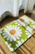 Feblilac Green Bath Mat Set, Flower Floral Bathroom Rug Set, Toilet Cover Mat