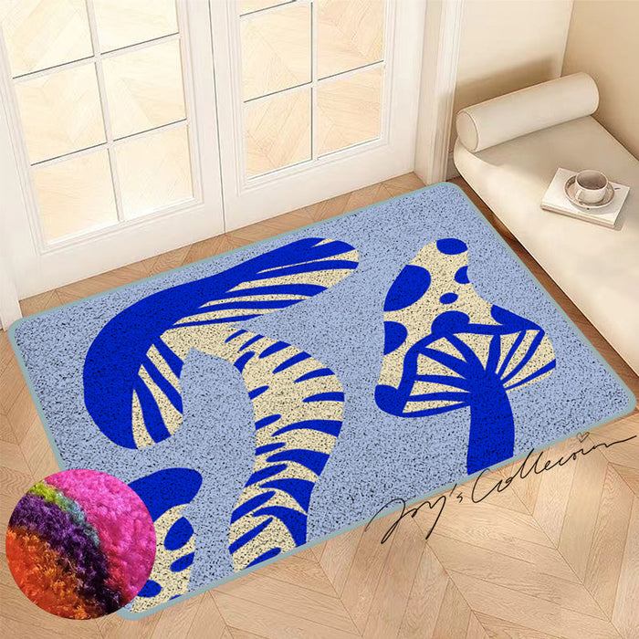 Feblilac Light Blue Mushroom Nylon Door Mat