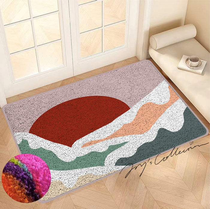 Feblilac Snow Mountain and Red Sun Nylon Door Mat