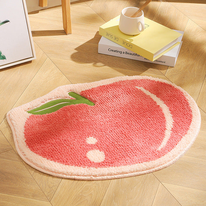 Feblilac Cute Fruit Honey Peach Tufted Bath Mat