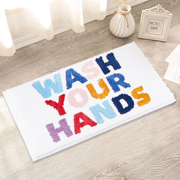 Feblilace Wash Your Hands Bath Mat