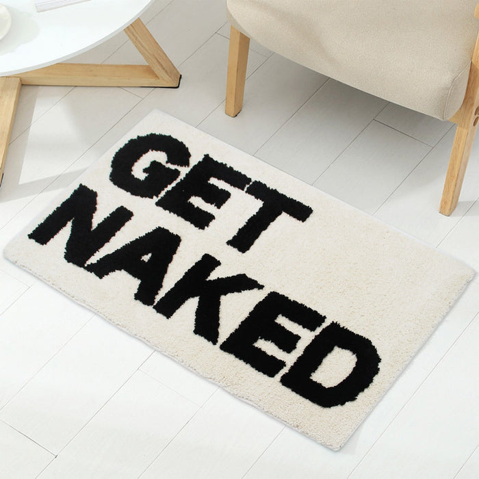 Feblilac Beige Get Naked Bath Mat, Cute Bathroom Rug