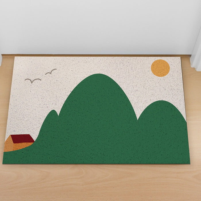 Feblilac Fields Hhills and Wild Geese PVC Coil Door Mat