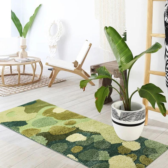 Feblilac 3D Pastoral Moss Leaves Area Rug Carpet