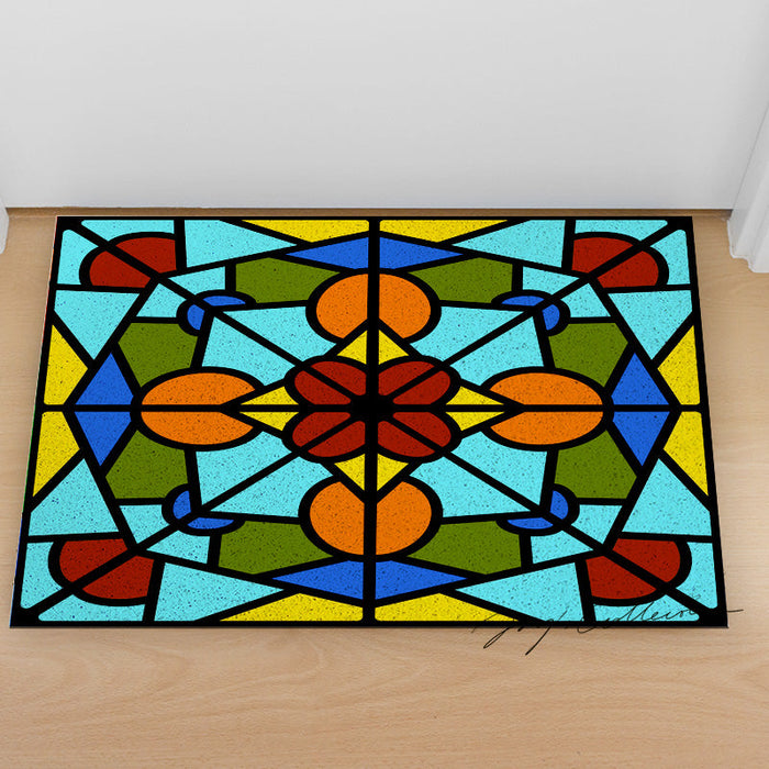 Feblilac Baroco Style Glasses Geometric PVC Coil Door Mat