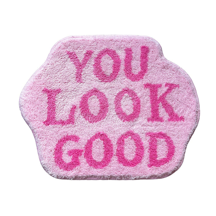 Feblilac Pink You Look Good Tufted Bath Mat