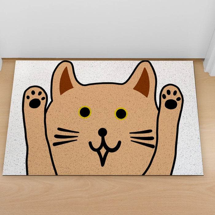 Feblilac Surrender Cute Cat PVC Coil Door Mat