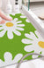 Feblilac Green Background Irregular Daisy PVC Coil Bathtub Mat and Shower Mat @Frank’s design