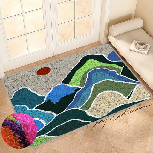 Feblilac Green Mountains and Rivers Nylon Door Mat