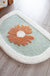 Semicircle Daisy Bathroom Mat