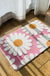 Feblilac Pink Daisy Bath Mat Set, Flower Floral Bathroom Rug Set, Toilet Cover Mat