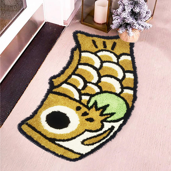 Feblilac Cute Earth Yellow Koi Fish Bath Mat