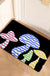 Feblilac Black Background Color Mushroom Nylon Door Mat