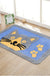 Feblilac Cat and the Footprints Blue Ground Bath Mat