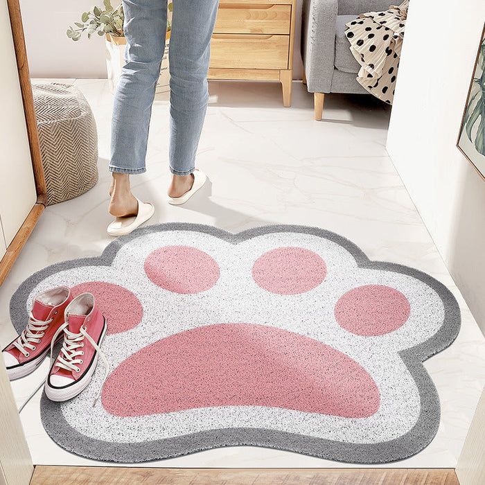 Feblilac Cute Cat Paw PVC Coil Door Mat