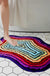 Feblilac Irregular Rainbow Tufted Bath Mat