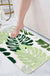 Green Leaves Bathroom Rug, Tropical Monstera Leaves Bath Mat