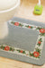 Feblilac Square Flower Tufted Toilet U-Shaped Floor Bathroom Mat