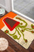 Feblilac Red Vase and Green Plant Tufted Bath Mat