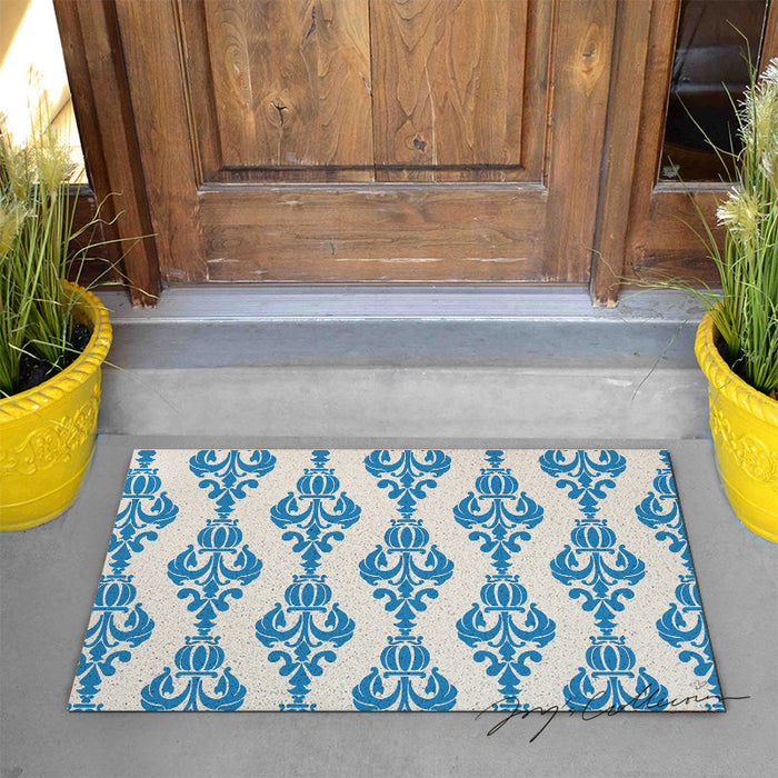 Feblilac Baroque Flower Pot PVC Coil Door Mat