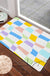 Feblilac Colorful Distorted Square Geometric Tufted Bath Mat