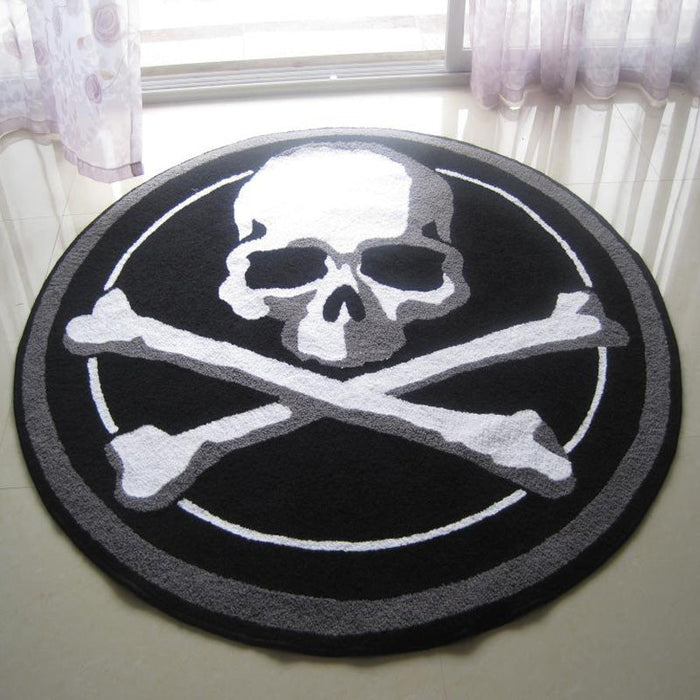 Feblilac Halloween Skull Tufted Bath Mat