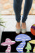 Feblilac Black Background Color Mushroom Nylon Door Mat