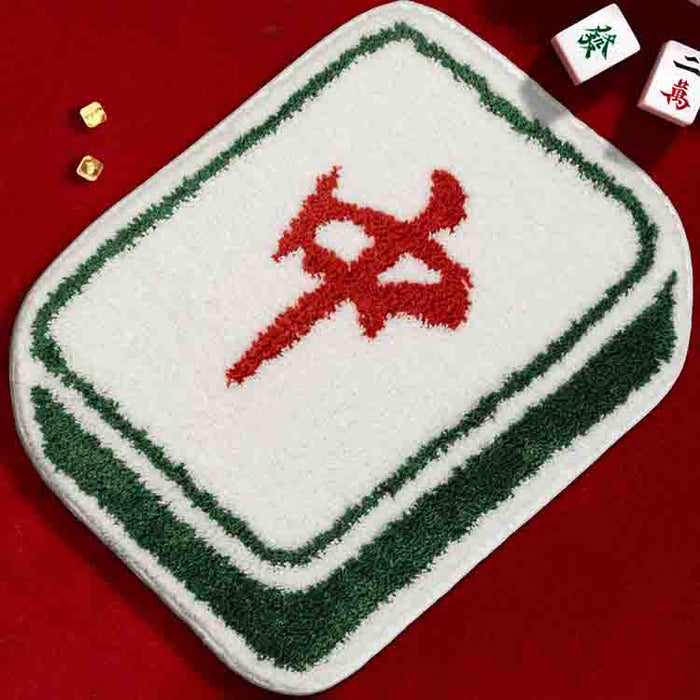 Feblilac Mahjong Fa Fortune Bath Mat 21.6"x23.6"