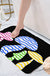 Feblilac Black Background Color Mushroom Tufted Bath Mat